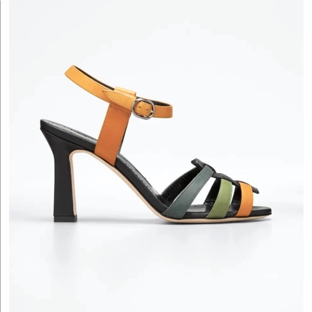 Manolo Blahnik 90mm Congola leather heels, sandals.